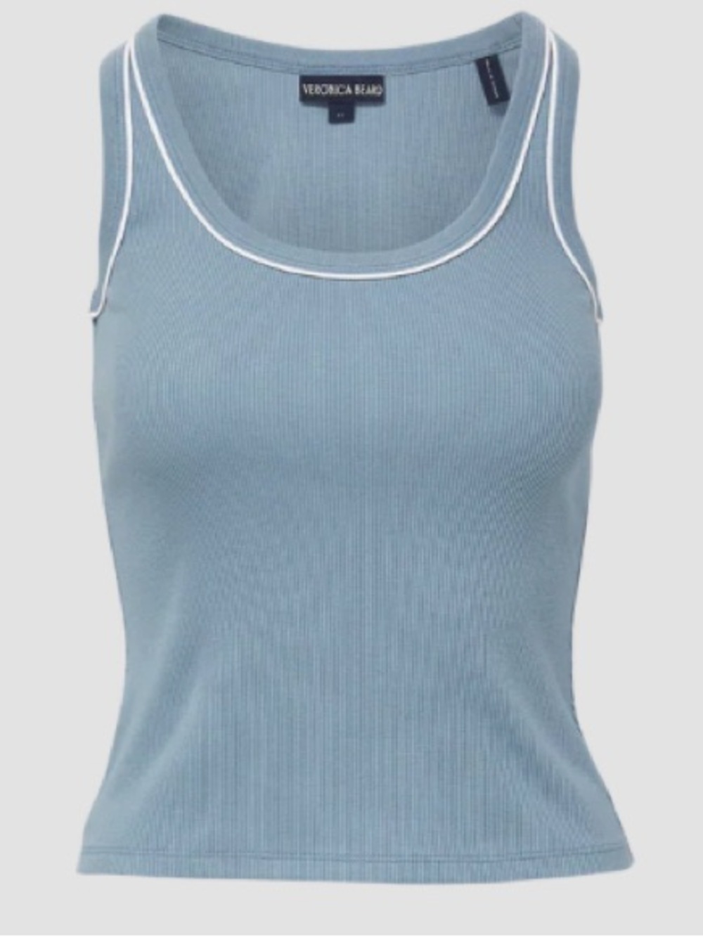 VERONICA BEARD Birke Scoopneck Cotton Tank Top lake mist NWT